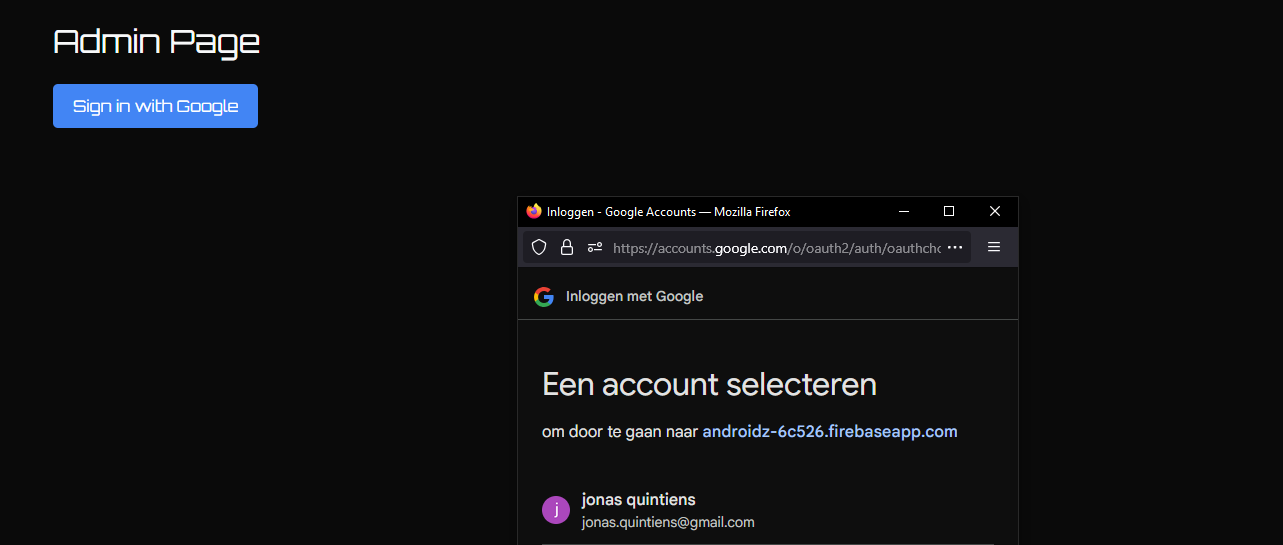 Admin Login using Google Oauth